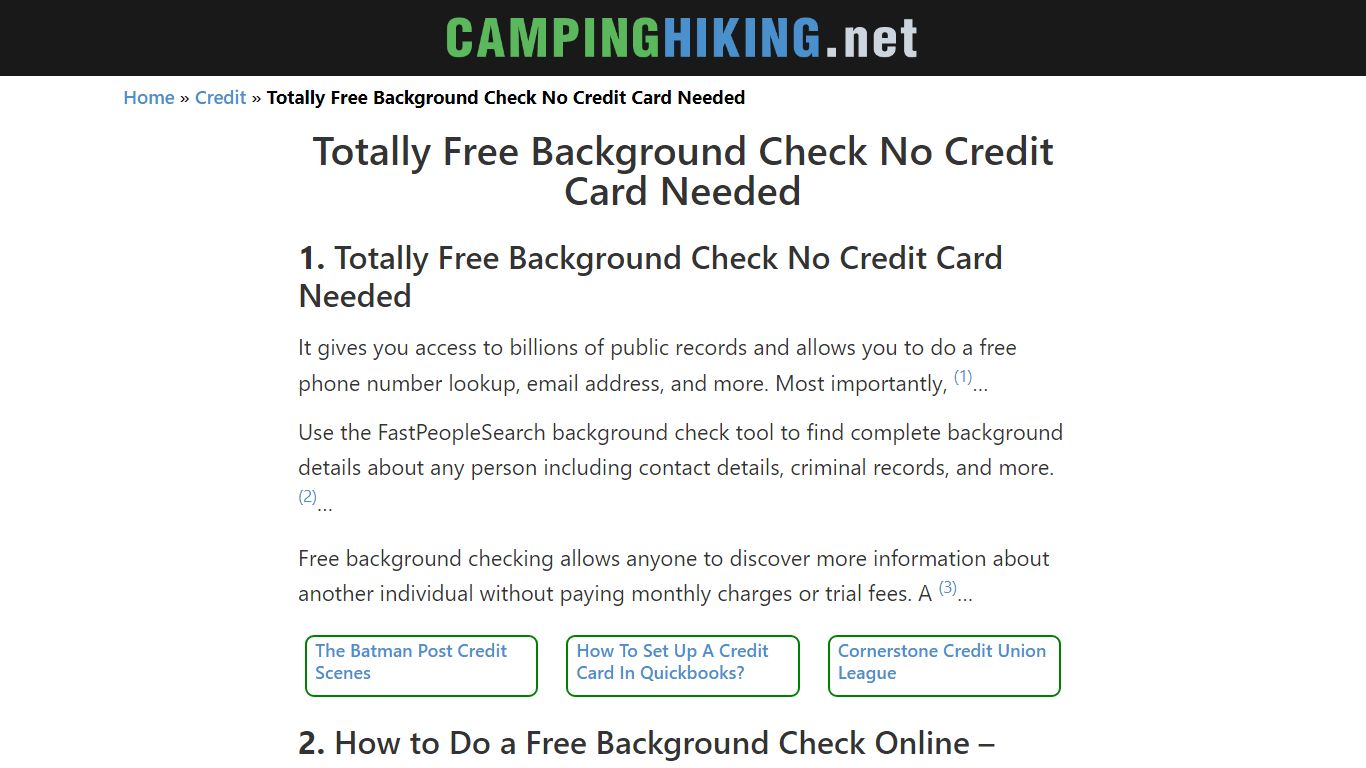 Totally Free Background Check No Credit Card Needed